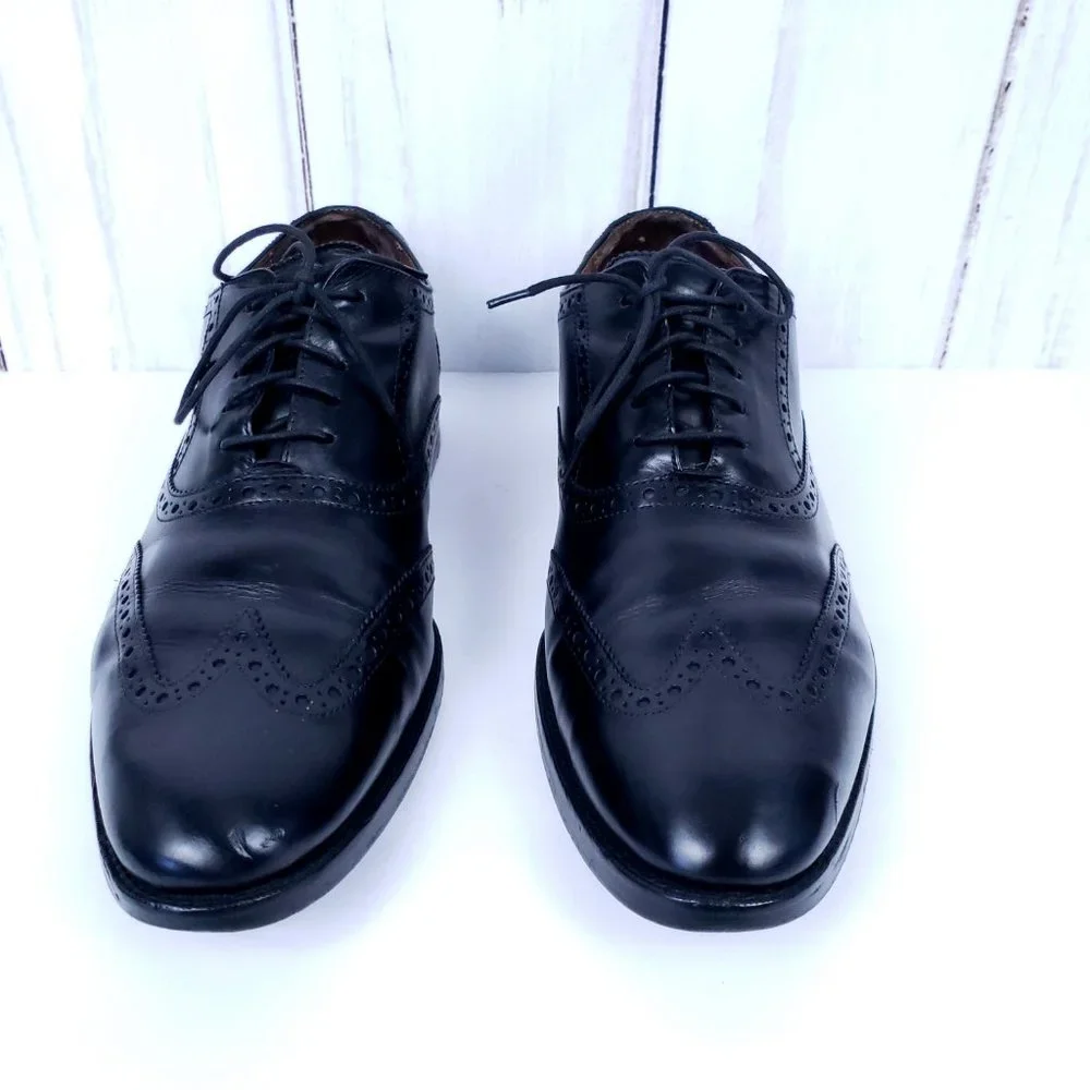 Cole Haan Preston 12M Oxford‎ Wingtip Dress Shoes Black (C20307)